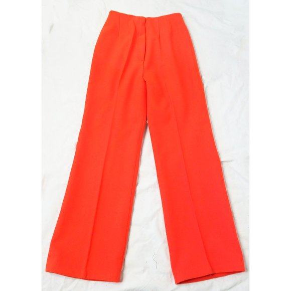 Vintage 1970s Howard Wolf Womens Orange Red Pant Suit Double Beast - Picture 5 of 13
